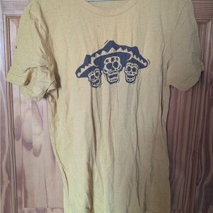 Yellow T-Shirt with Mexican sugar Skull Design